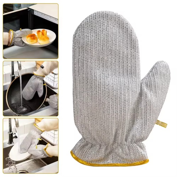 wire scrubber cleaning mitt